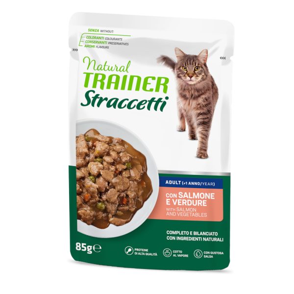 22x85g suikaleet kastikkeessa lohi Natural Trainer kissan märkäruoka