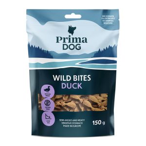 150g Wild Bites Soft Snack ankka & auringonhattu PrimaDog koiranherkut