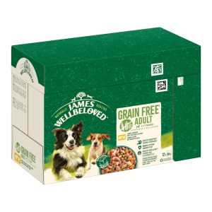 12x90g Grain Free lammas & kana ja kasvikset James Wellbeloved koiranruoka