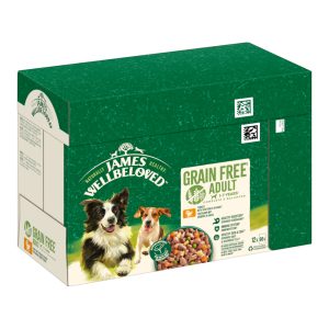 12x90g Adult kalkkuna & kasvikset kastikkeessa James Wellbeloved koiranruoka