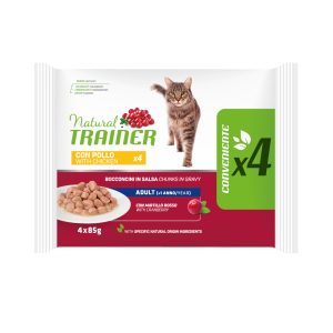 4x85g Adult kana Natural Trainer kissan märkäruoka