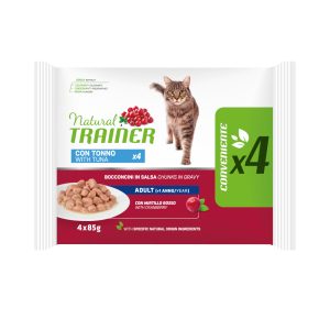 4x85g Adult tonnikala Natural Trainer kissan märkäruoka