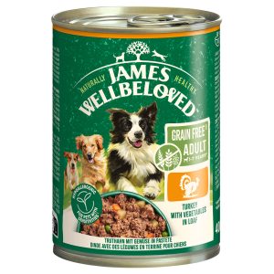 6x400g Adult Grain Free kalkkunapatee James Wellbeloved koiranruoka