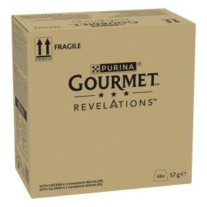 48x57g Revelations Fine Cuts kana ja lohi Gourmet kissan märkäruoka