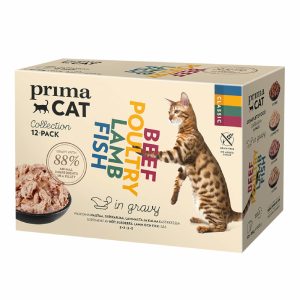 12x85g Classic kastikkeessa Classic-lajitelma PrimaCat kissan märkäruoka