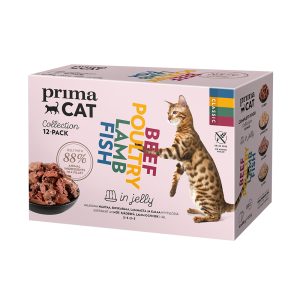 12x85g Classic hyytelössä Classic-lajitelma PrimaCat kissan märkäruoka