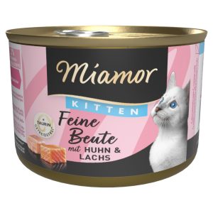 12x185g Feine Beute Kitten kana & lohi Miamor kissan märkäruoka