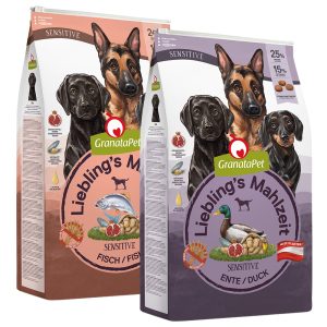 2x10kg GranataPet Sensitive Fish & Sensitive Duck koiranruoka