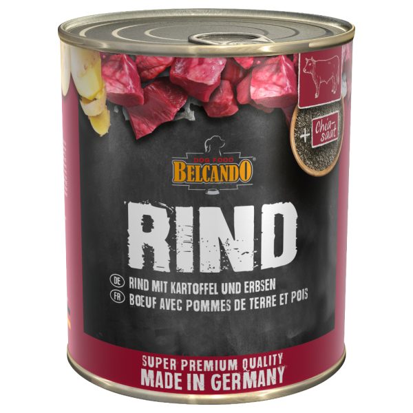 Säästöpakkaus Belcando Super Premium 12 x 800 g - nautaa perunalla ja herneillä