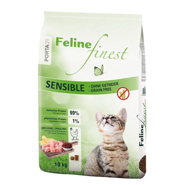 2x10kg Feline Finest Sensible, viljaton Porta 21 Kissanruoka