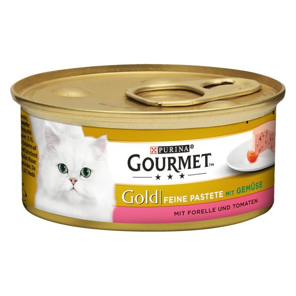 12x85g Gold Fine Paté taimen & tomaatti Gourmet Kissanruoka