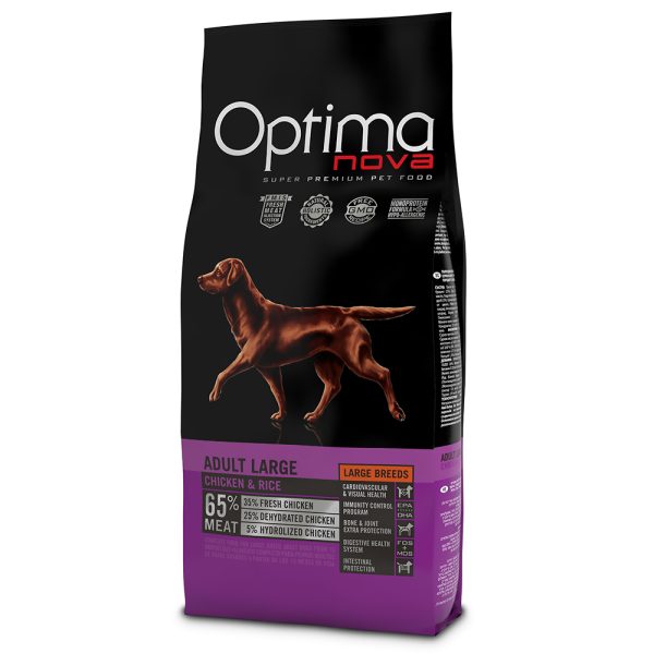 2x12kg Optimanova Large Adult Chicken & Rice  koiranruoka