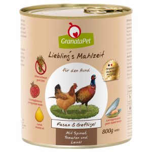 GranataPet fasaani ja siipikarja & pinaatti, tomaatti ja pellavaöljy koiranruoka