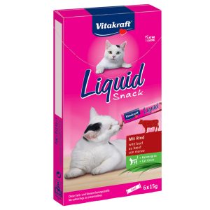 Vitakraft Cat Liquid-Snack Beef + Inulin 24x15g kissan ravintolisä