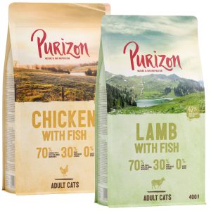 2x400g Adult-tutustumispakkaus Purizon kissanruoka