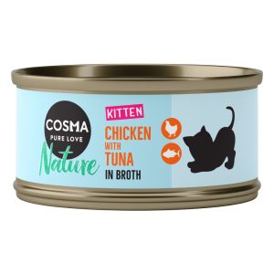 6x70g Nature Kitten kana & tonnikala Cosma Kissanruoka