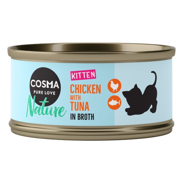 6x70g Nature Kitten kana & tonnikala Cosma Kissanruoka