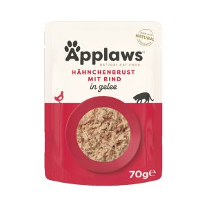 16x70g Pouch in Jelly kana & nauta Applaws Kissanruoka