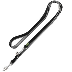 Neopren säädettävä talutushihna musta/harmaa 200cm/20mm Hunter