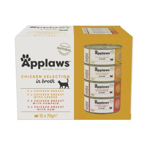 12x70g Adult purkkilajitelmat Chicken Selection Applaws Kissanruoka