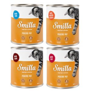 Kokeilupakkaus: Smilla-siipikarjapata, 4 makua - 6 x 800 g: 4 eri makua