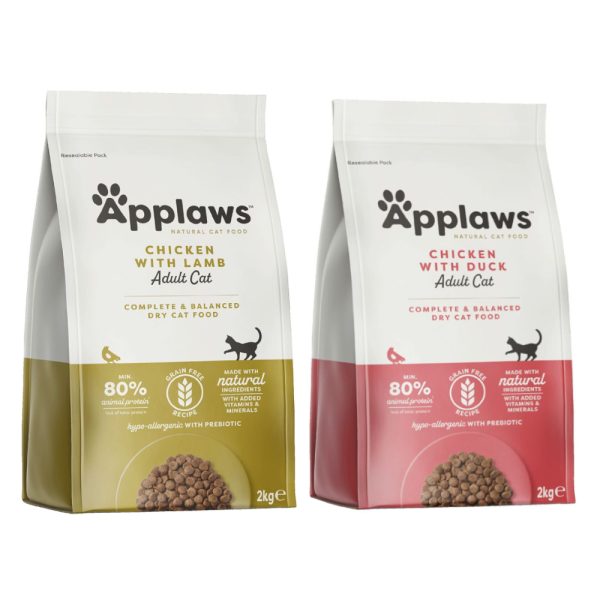 2x2kg Chicken & Duck + Chicken & Lamb Applaws Kissanruoka