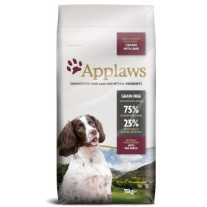 15kg Small & Medium Breed Adult Chicken with Lamb Applaws Koiranruoka