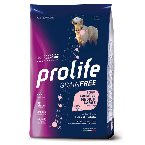 10kg Sianlihaa ja perunaa Viljaton Sensitive Prolife kuivaruoka koirille