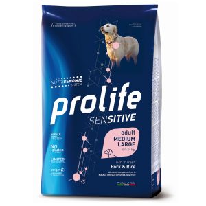 10kg Sianliha & riisi Sensitive Prolife kuivaruoka koirille