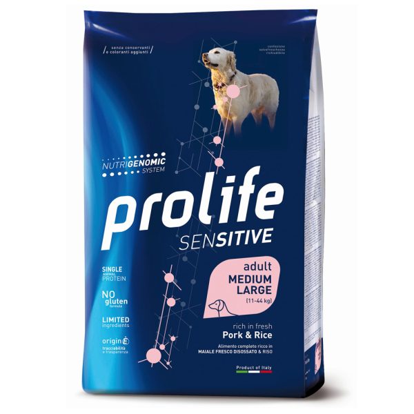 10kg Sianliha & riisi Sensitive Prolife kuivaruoka koirille