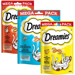 Dreamies Big Pack -säästöpakkaus 6 x 180 g - lajitelma: juusto, kana & lohi