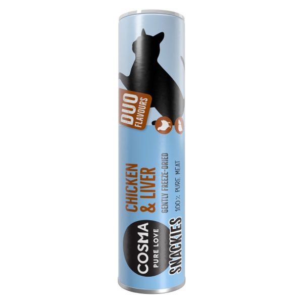 140g snackies DUO 5 x kananrinta & kananmaksa Cosma kissalle