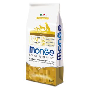 12kg Natural Superpremium kana-, riisi- ja perunaruoka Monge kuivaruoka