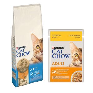 15kg Adult Special Care 3in1 with Turkey + 26x85g märkäruokaa Cat Chow kissanruoka