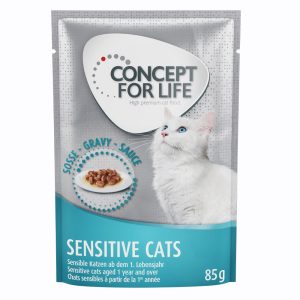 12 x 85g Sensitive Cats in Gravy Concept for Life kissan märkäruoka