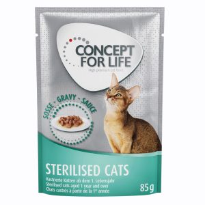 12 x 85 g Concept for Life Sterilised Cats in Gravy kissan märkäruoka