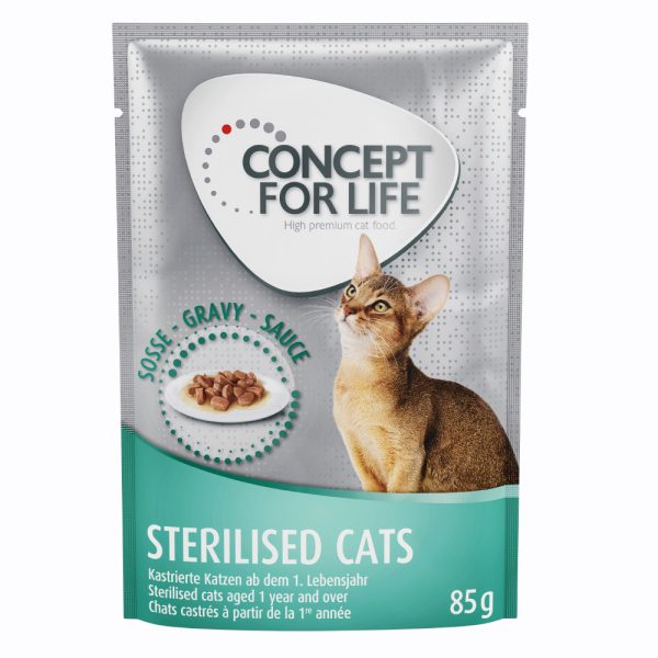 12 x 85 g Concept for Life Sterilised Cats in Gravy kissan märkäruoka