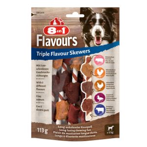 113g Triple Flavour Skewers (6 kpl) 8in1 koiralle