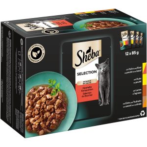 12x85g Selection Pouches Selection in Sauce Sheba Kissanruoka