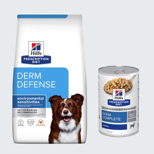 12kg Derm Defense - kana + 3x370g Derm Complete Hill's Prescription Diet koiranruoka