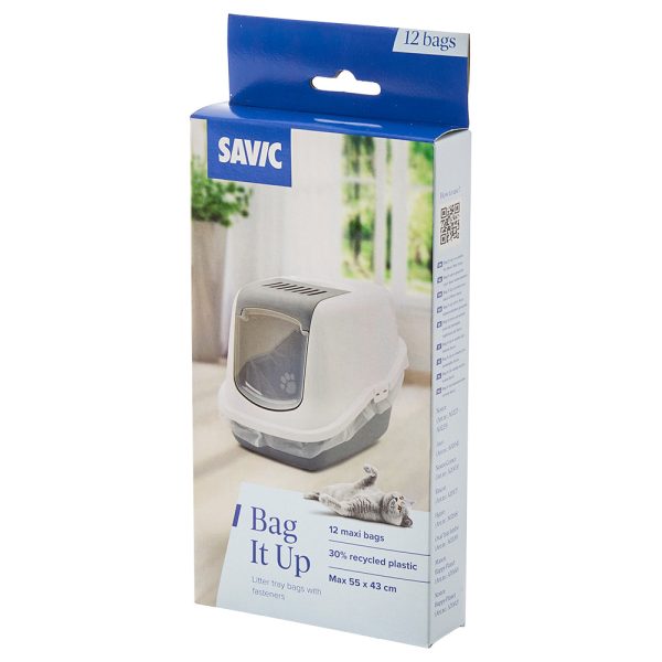 12 Stück Bag it Up Litter Tray Bags, Maxi für Savic Rincon reunallinen kulmavessa harmaa-valkoinen