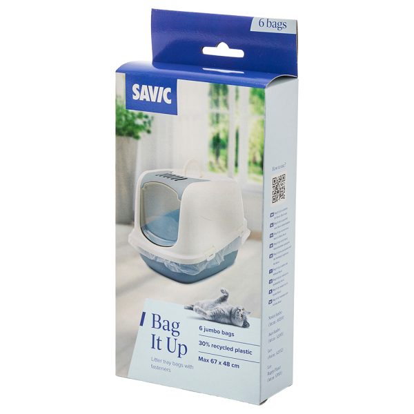 6x Bag It Up Litter Tray Bags Jumbo -roskapussit Savic Nestor Jumbo Marble -kissanvessaan