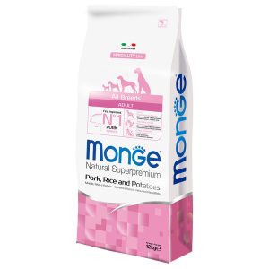 12kg Superpremium All Breeds Adult Sianlihaa, riisiä ja perunaa Monge Kuivaruoka