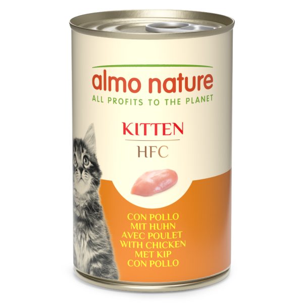 12x140g HFC Kitten kana Almo Nature Classic kissan märkäruoka