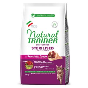 1.5kg Natural Trainer Cat Steriloitu kinkkua sisältävä kissan kuivaruoka Natural Trainer Cat Steriloitu kinkkua sisältävä kissan kuivaruoka