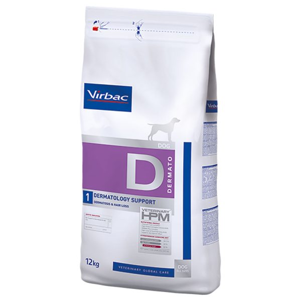12kg Veterinary HPM Dog Dermatology Support D1 Virbac kuivaruoka