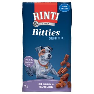 12x75g Extra Bitties Senior kana & kalkkuna RINTI koiralle