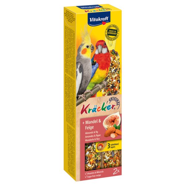 Kräcker papukaijankeksit 2 x manteli & viikuna Vitakraft linnuille