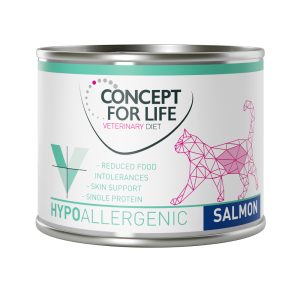 24 x 185 g Concept for Life Veterinary Diet Hypoallergeeninen lohi märkäruoka aikuisille kissoille