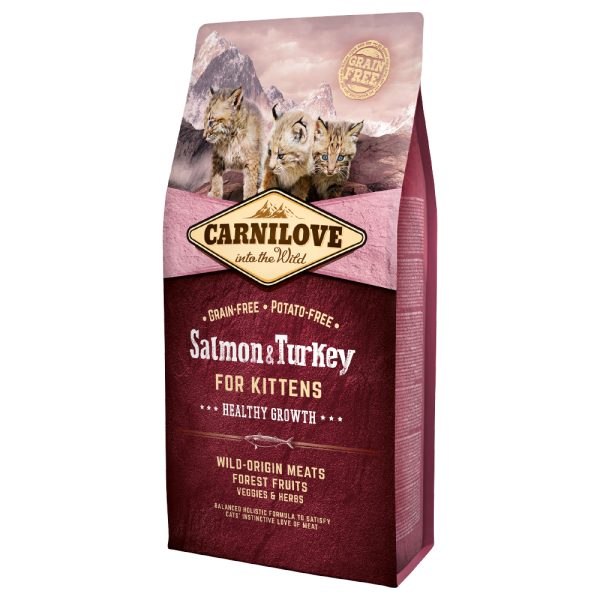 2x6kg Salmon & Turkey for Kittens Healthy Growth Carnilove kissanruoka